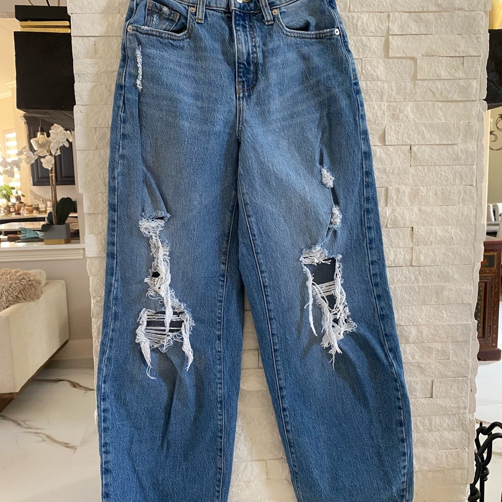 Wild Fable Distressed Boyfriend Jeans in Blue